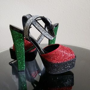 Beautiful bling platform heels